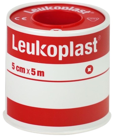 Fixatiepleister Leukoplast met klemring 5mx5cm