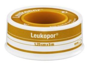 Fixatiepleister Leukopor non-woven met klemring 5mx1,25cm