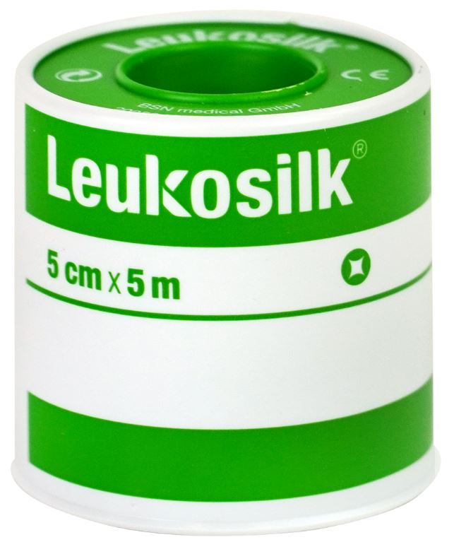Fixatiepleister Leukosilk met klemring 5mx5cm