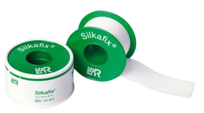 Fixatiepleister Silkafix met klemring 5mx2,5cm
