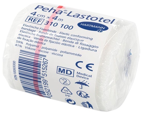 Elastisch fixatiewindsel Peha-Lastotel gecellofaneerd 4mx4cm - Afbeelding 2