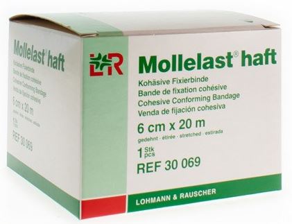 Elastisch fixatiewindsel Mollelast haft cohesive 20mx6cm