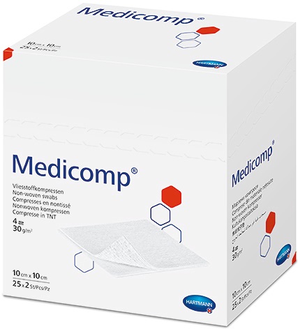 Non-woven kompres Medicomp 4-laags 10x20cm