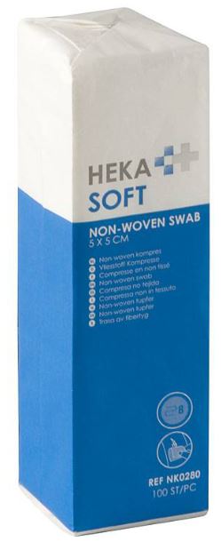 Non-woven kompres HEKA Soft 8-laags 5x5cm