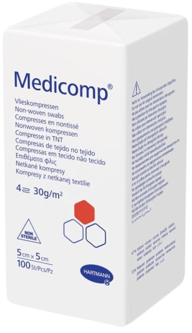 Non-woven kompres Medicomp 4-laags 5x5cm