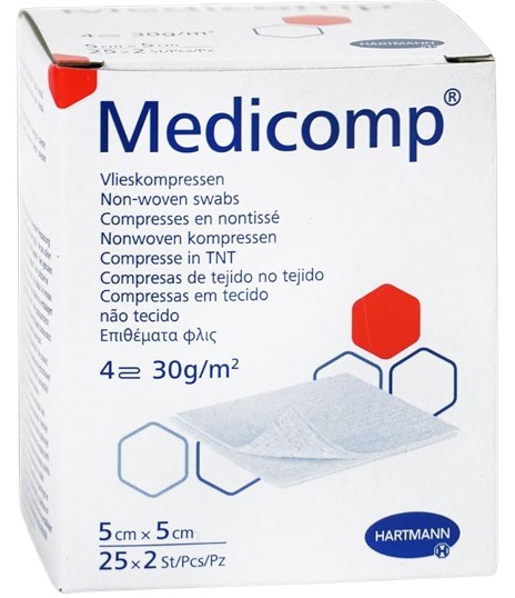 Non-woven kompres Medicomp 4-laags 5x5cm