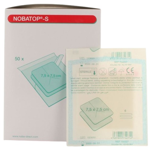 Non-woven splitkompres NOBATOP-steril S 7,5x7,5cm
