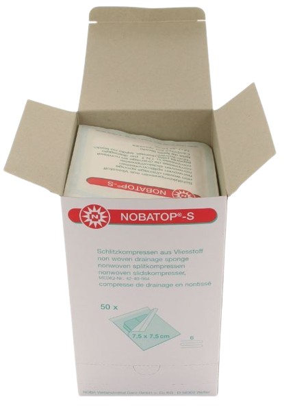 Non-woven splitkompres NOBATOP-steril S 7,5x7,5cm - Afbeelding 4