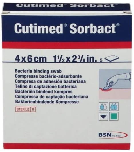 Antibacterieel kompres Cutimed Sorbact 4x6cm
