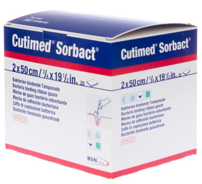 Antibacterieel gaasstrook Cutimed Sorbact 2x50cm