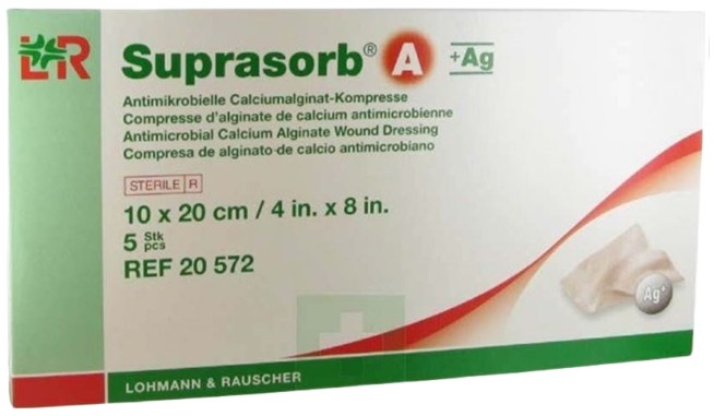 Antimicrobieel verband Suprasorb A +Ag 10x20cm