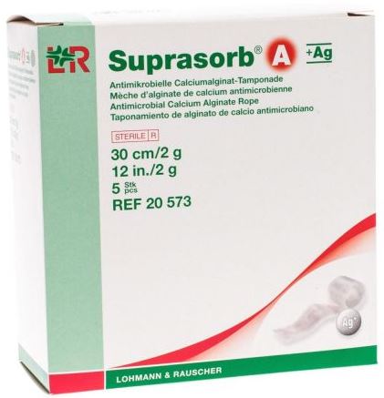 Alginaat wondtampon Suprasorb A +Ag 30cm