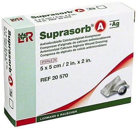 Antimicrobieel verband Suprasorb A +Ag 5x5cm