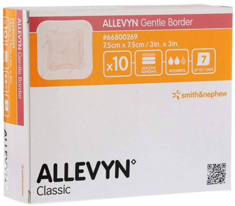 Foamverband ALLEVYN Gentle Border 7,5x7,5cm