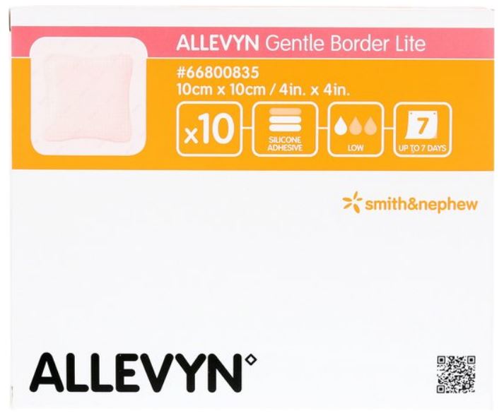 Foamverband ALLEVYN Gentle Border Lite 10x10cm