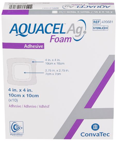 Foamverband AQUACEL Ag Foam Adhesive 10x10cm