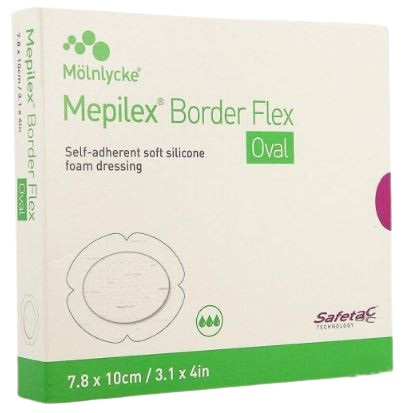 Siliconen foamverband Mepilex Border Flex ovaal 7,8x10cm