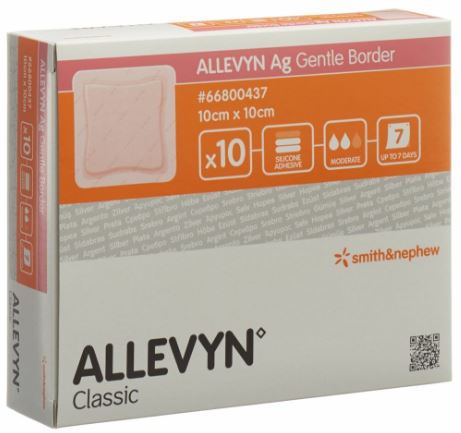 Foamverband ALLEVYN Ag Gentle Border 10x10cm
