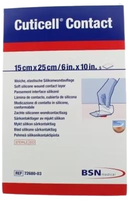 Siliconen verband Cuticell Contact transparant 15x25cm