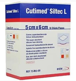 Siliconen foamverband Cutimed Siltec L 5x6cm