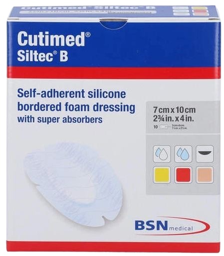 Siliconen foamverband Cutimed Siltec B ovaal 7x10cm