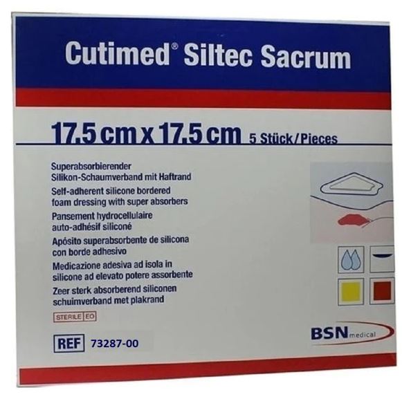 Siliconen foamverband Cutimed Siltec B sacrum 17,5x17,5cm