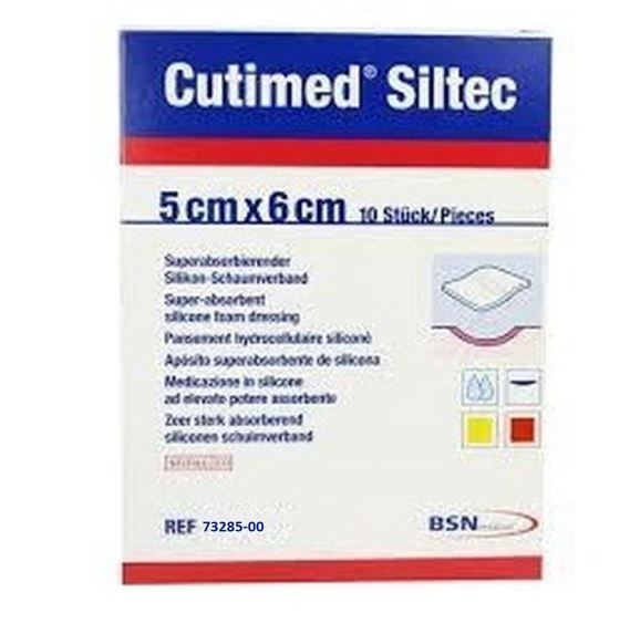Siliconen foamverband Cutimed Siltec 5x6cm