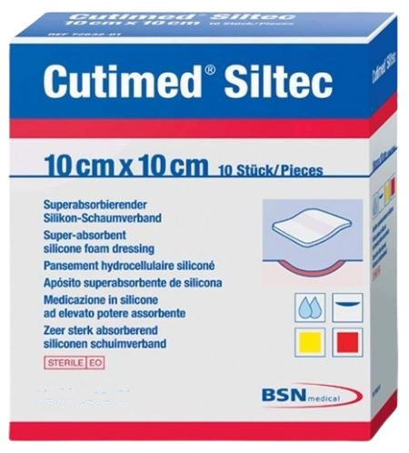 Siliconen foamverband Cutimed Siltec 10x10cm