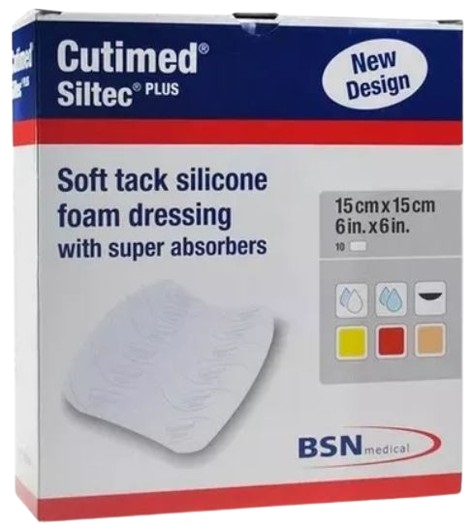 Siliconen foamverband Cutimed Siltec Plus 15x15cm