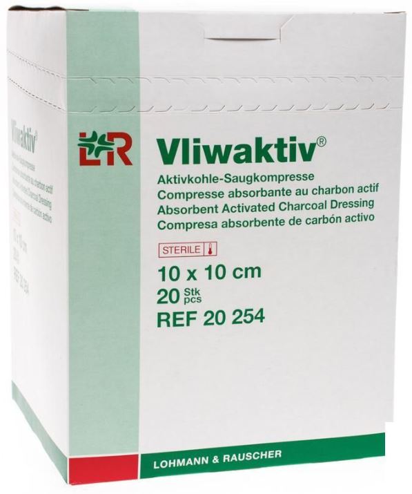 Koolstofverband Vliwaktiv 10x10cm